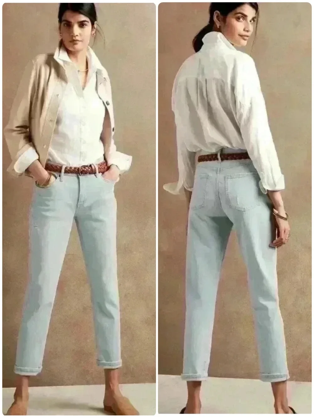 Banana Republic Girlfriend Mid Rise Lightwash Jeans 6/28